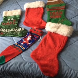 5 stockings - all new except the one - touchdown
